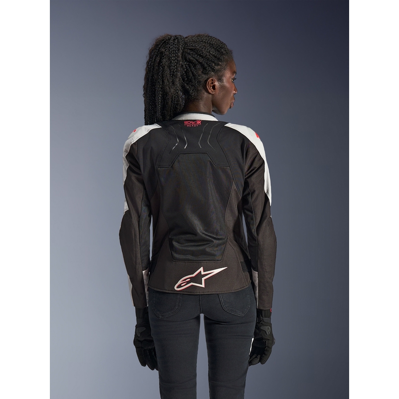Giacca da moto da donna Alpinestars Stella SMX Air grigio chiaro-nero-rosa