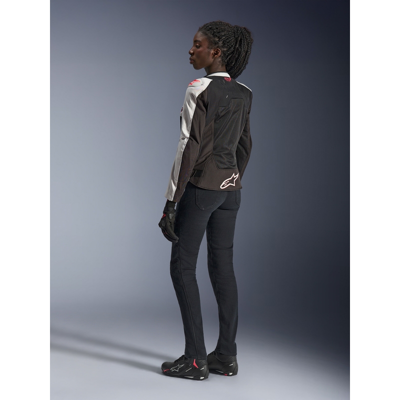 Giacca da moto da donna Alpinestars Stella SMX Air grigio chiaro-nero-rosa