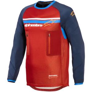 Maglia da motocross Alpinestars Maxdura Dual arancione-blu scuro
