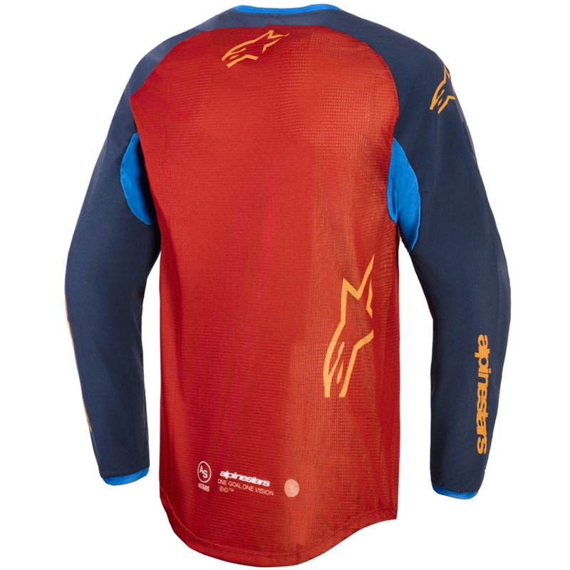Maglia da motocross Alpinestars Maxdura Dual arancione-blu scuro