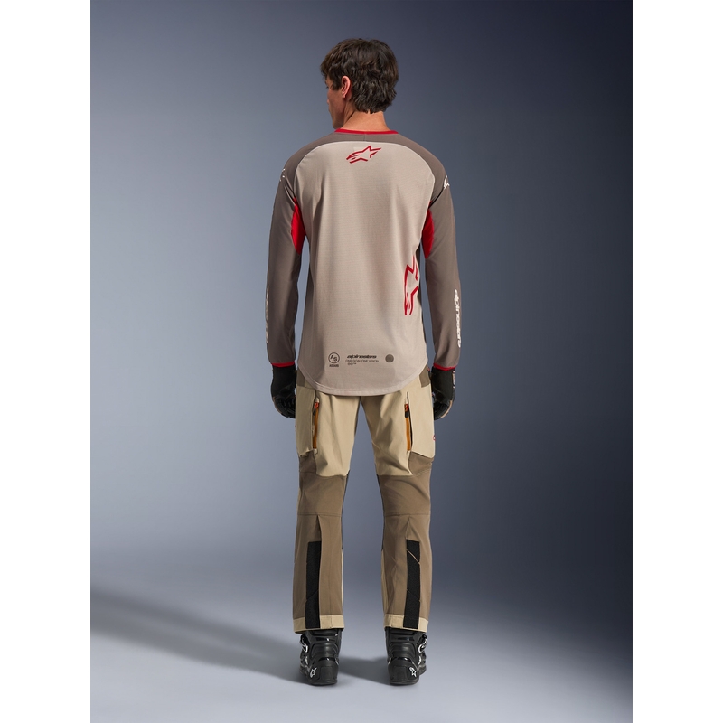 Maglia da motocross Alpinestars Maxdura Dual marrone-arancione