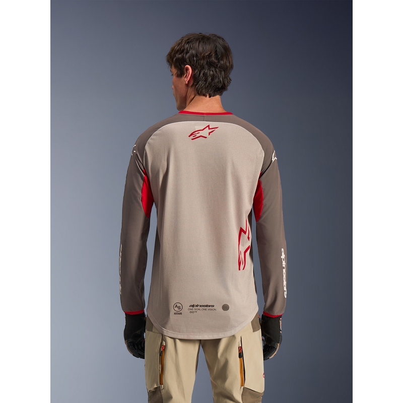 Maglia da motocross Alpinestars Maxdura Dual marrone-arancione