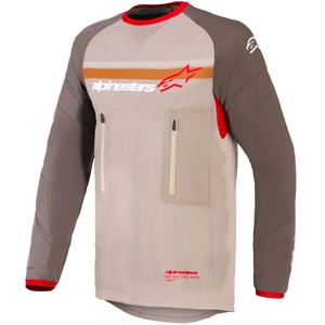 Maglia da motocross Alpinestars Maxdura Dual marrone-arancione