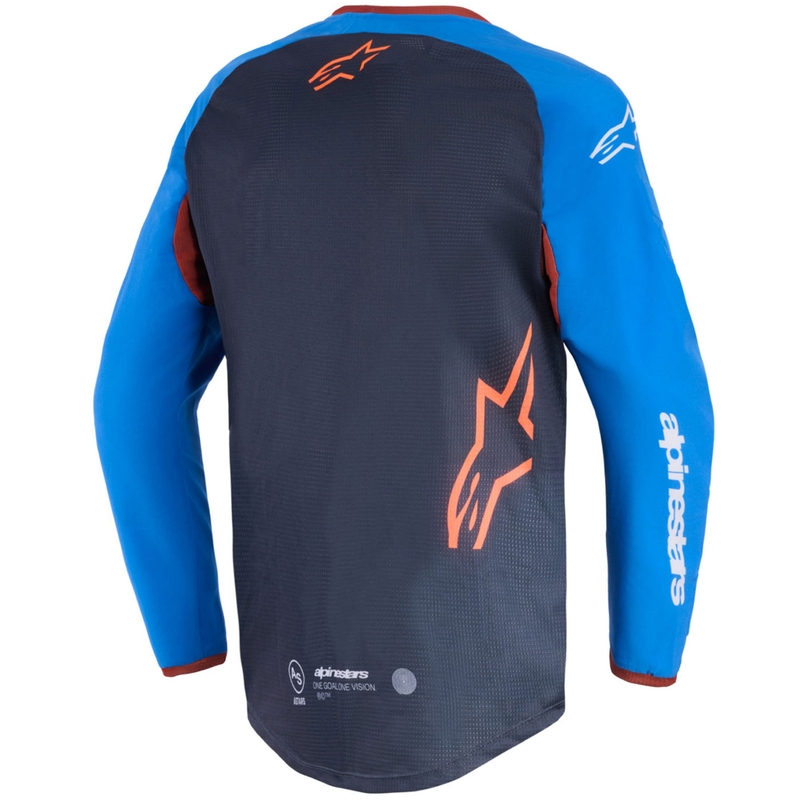 Maglia da motocross Alpinestars Maxdura Dual grigio scuro-blu-arancione