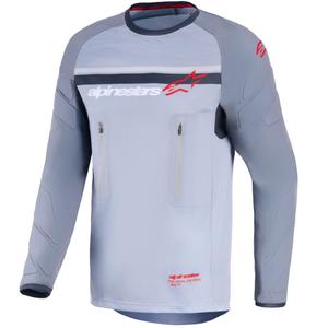 Maglia da motocross Alpinestars Maxdura Dual grigio chiaro-grigio scuro-arancione