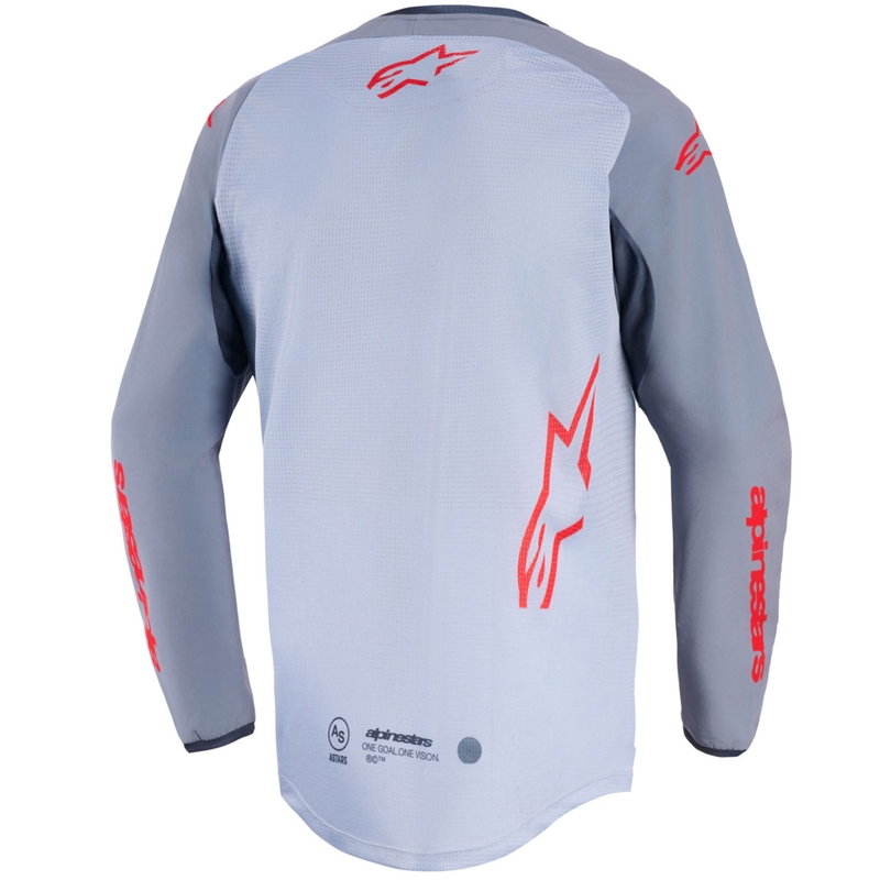 Maglia da motocross Alpinestars Maxdura Dual grigio chiaro-grigio scuro-arancione