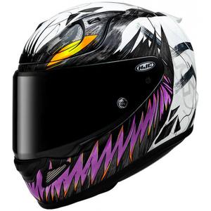 Casco integrale da moto HJC RPHA 12 Anti Venom 2 Marvel MC8 nero-bianco-viola