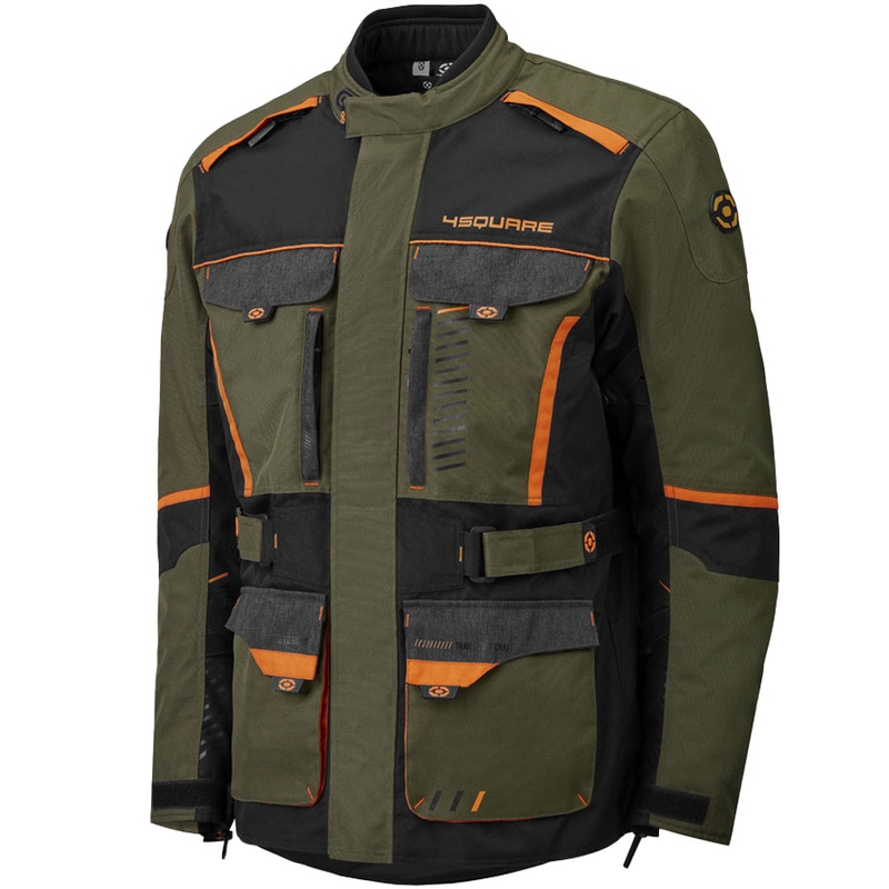 Giacca da moto 4SQUARE Trailer Craft color kaki-arancione