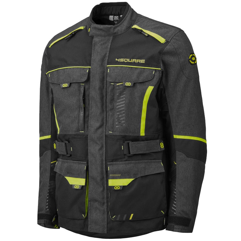 Giacca da moto 4SQUARE Trailer Craft grigio-giallo fluo