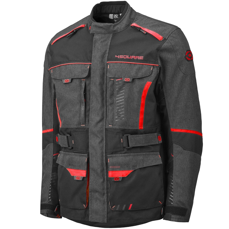 Giacca da moto 4SQUARE Trailer Craft grigio-rosso