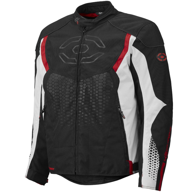 Giacca da moto 4SQUARE Sportster Dart nera-bianca-rossa
