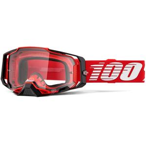Occhiali da motocross 100% Armega rossi con plexiglass trasparente