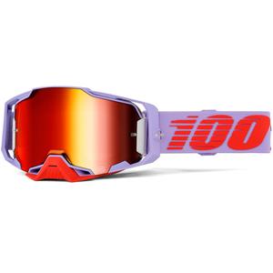 Occhiali da motocross Armega Fausto 100% con plexiglass rosso