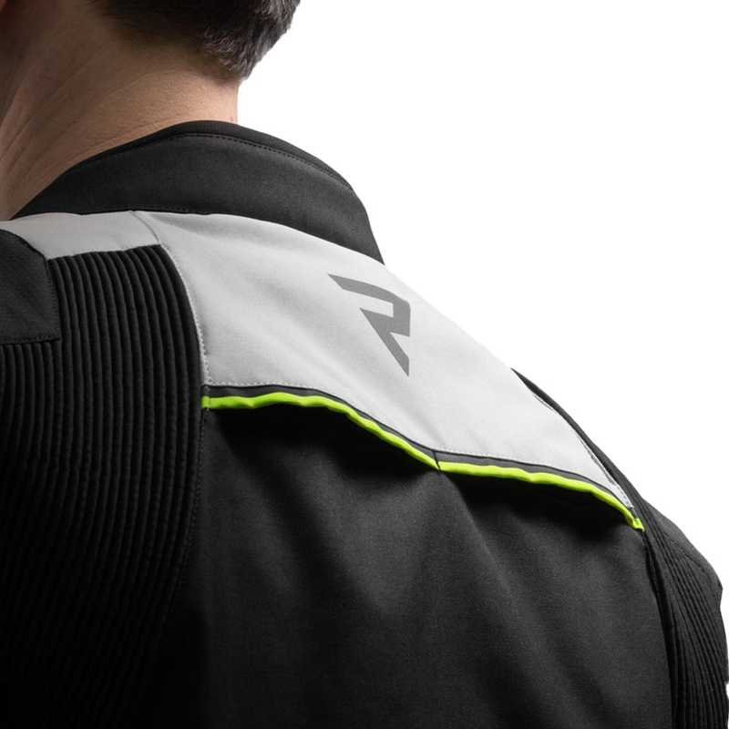 Giacca da motociclista Rebelhorn Swift grigio chiaro-giallo fluo