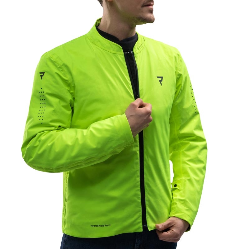 Giacca da motociclista Rebelhorn Swift grigio chiaro-giallo fluo
