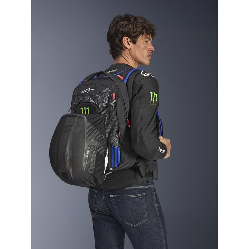 Zaino Alpinestars City Hunter V2 FQ20 Monster Collection Nero-Rosso Fluo-Blu-Verde 22 L