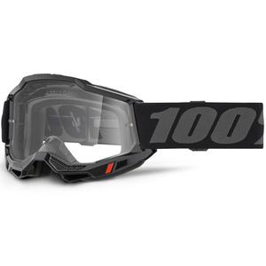Occhiali da motocross 100% ACCURI 2 OTG neri con plexiglass trasparente