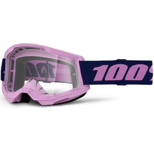 Occhiali da motocross 100% STRATA 2 NUOVI viola con plexiglass trasparente