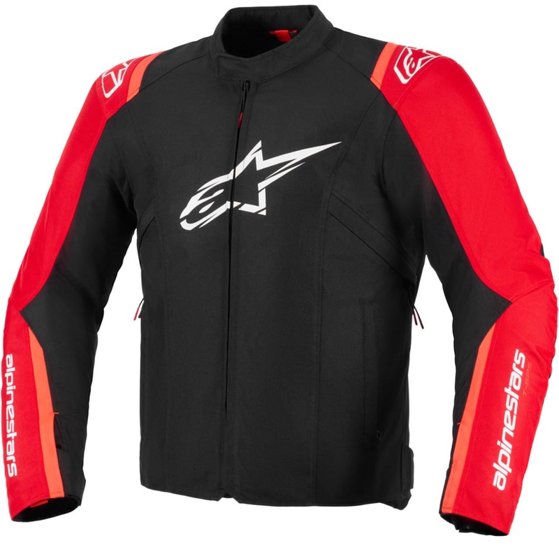Giacca da moto impermeabile Alpinestars T-SPS 2 rosso-nero-bianco
