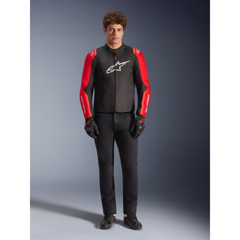 Giacca da moto impermeabile Alpinestars T-SPS 2 rosso-nero-bianco