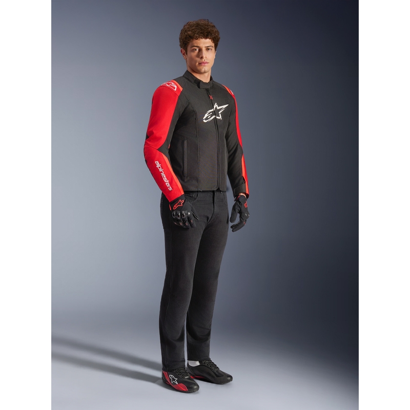 Giacca da moto impermeabile Alpinestars T-SPS 2 rosso-nero-bianco