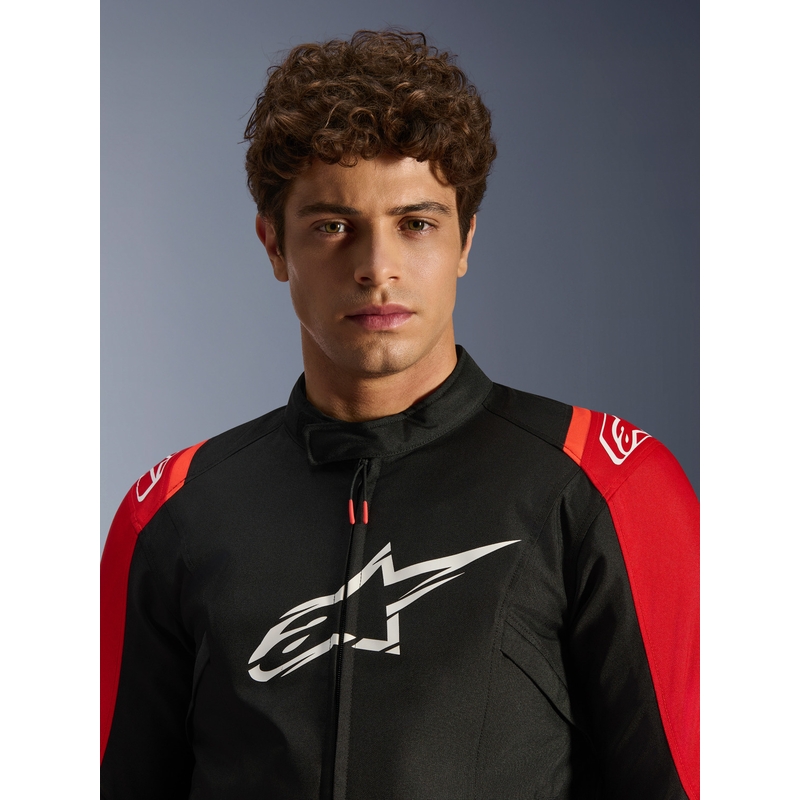 Giacca da moto impermeabile Alpinestars T-SPS 2 rosso-nero-bianco