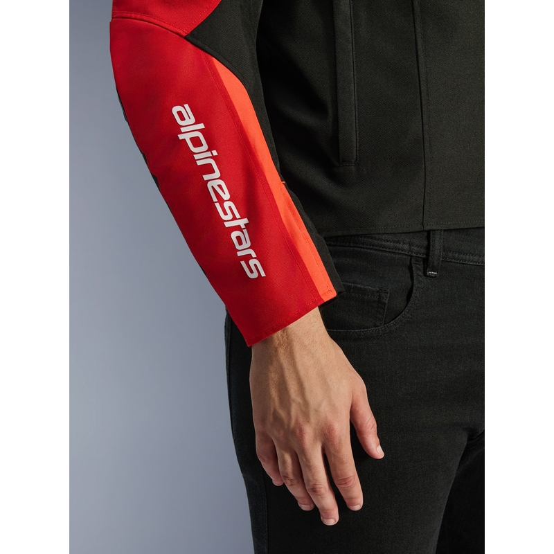 Giacca da moto impermeabile Alpinestars T-SPS 2 rosso-nero-bianco
