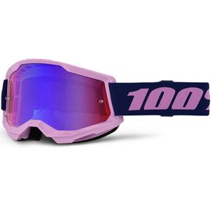Occhiali da motocross 100% STRATA 2 NUOVI viola con plexiglass rosso-blu