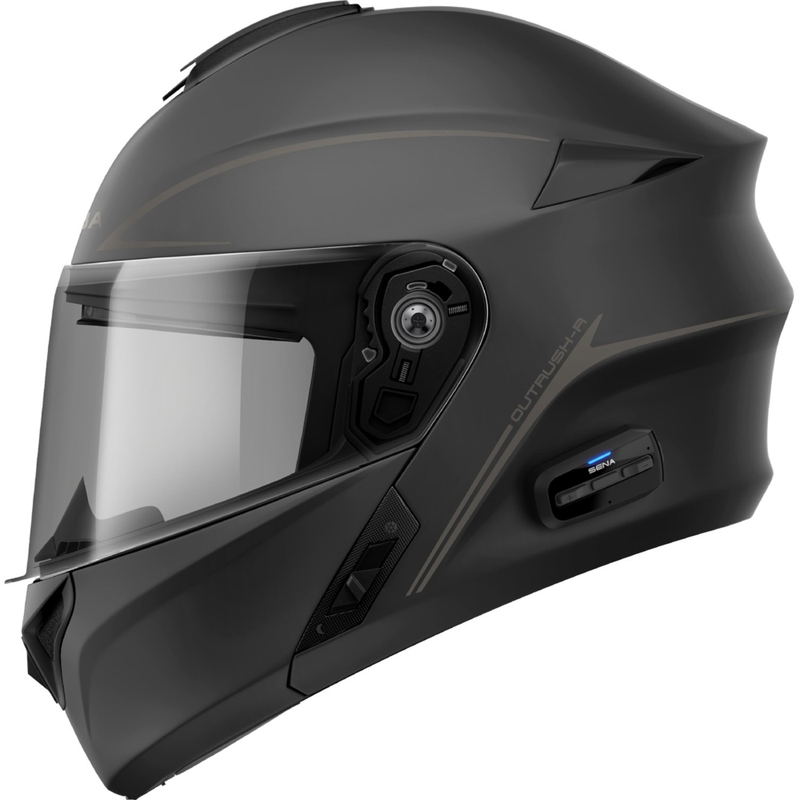Casco da moto apribile con auricolare SENA Outrush R nero opaco