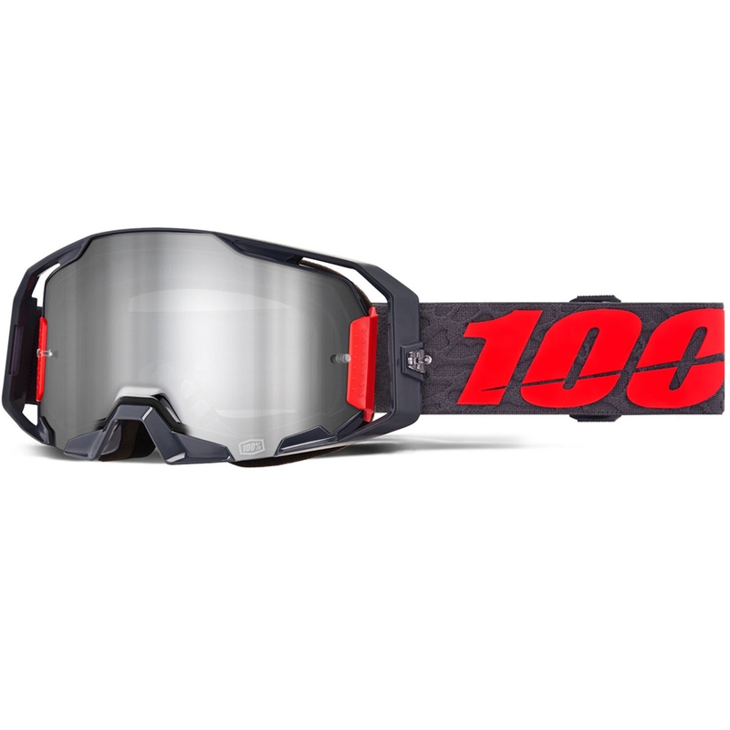 Occhiali da motocross ARmatic Toro 100% con plexiglass argentato