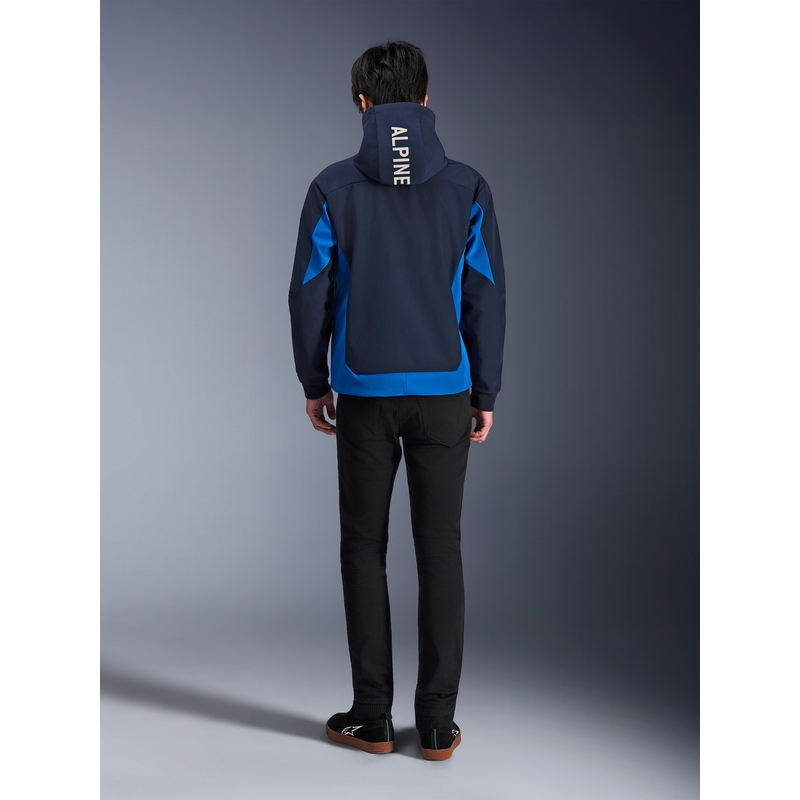 Felpa con cappuccio Alpinestars Radium Tech, felpa da motociclista blu scuro-blu