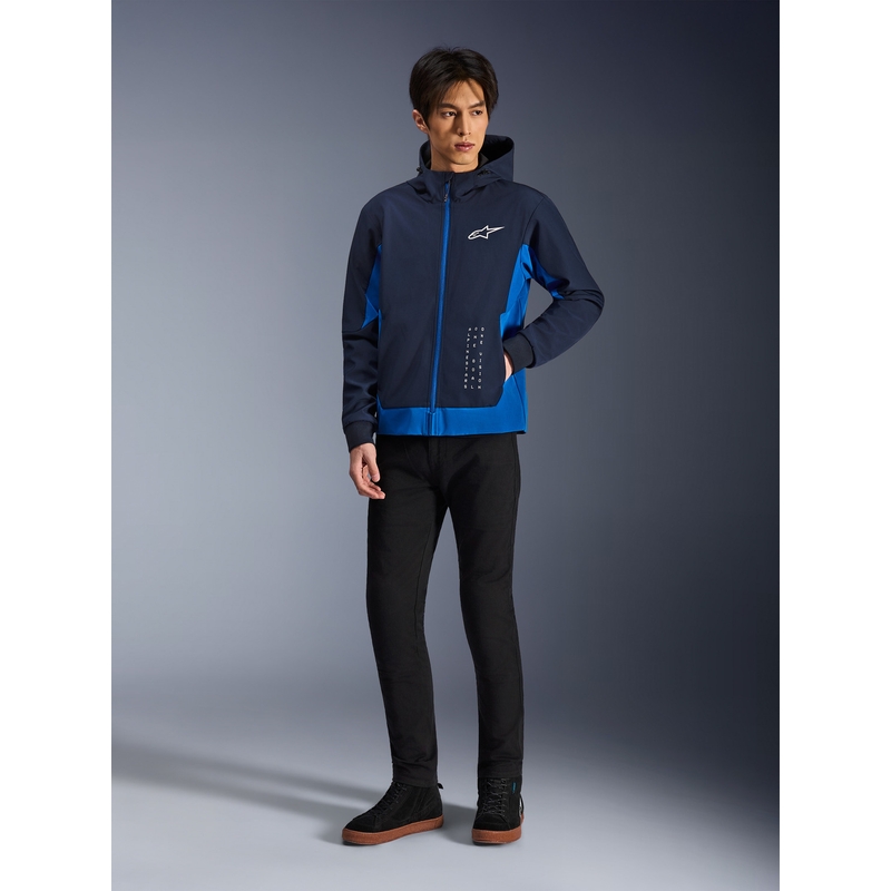 Felpa con cappuccio Alpinestars Radium Tech, felpa da motociclista blu scuro-blu