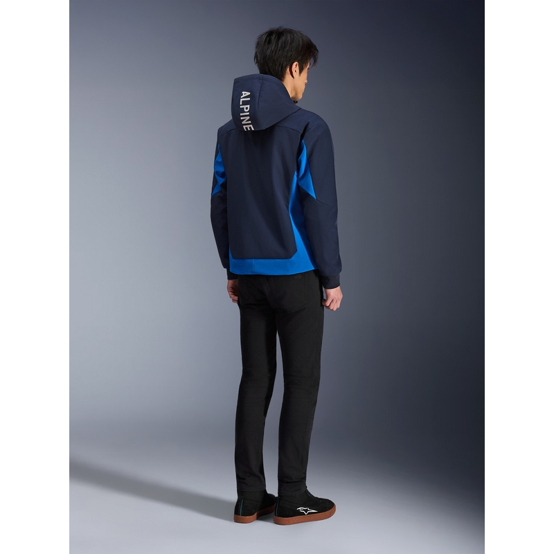 Felpa con cappuccio Alpinestars Radium Tech, felpa da motociclista blu scuro-blu