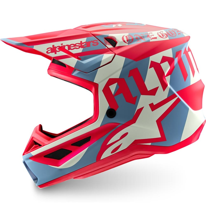Casco da motocross Alpinestars Supertech S-M7 edizione limitata Beast Coast grigio-nero-arancione