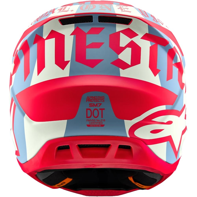 Casco da motocross Alpinestars Supertech S-M7 edizione limitata Beast Coast grigio-nero-arancione