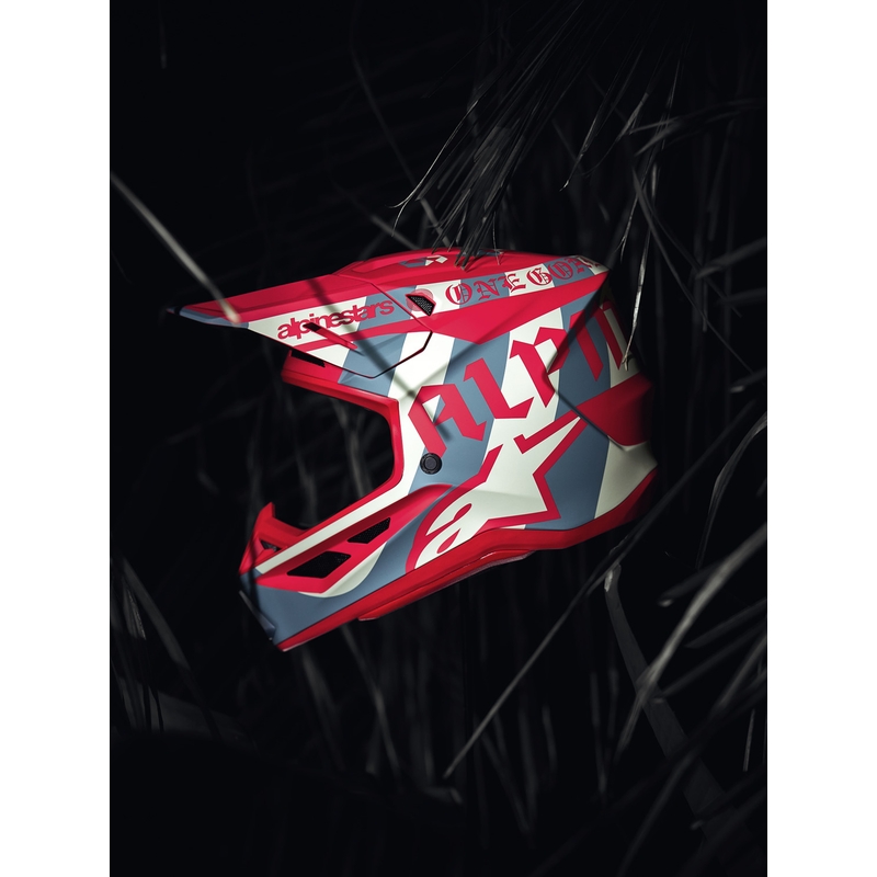Casco da motocross Alpinestars Supertech S-M7 edizione limitata Beast Coast grigio-nero-arancione