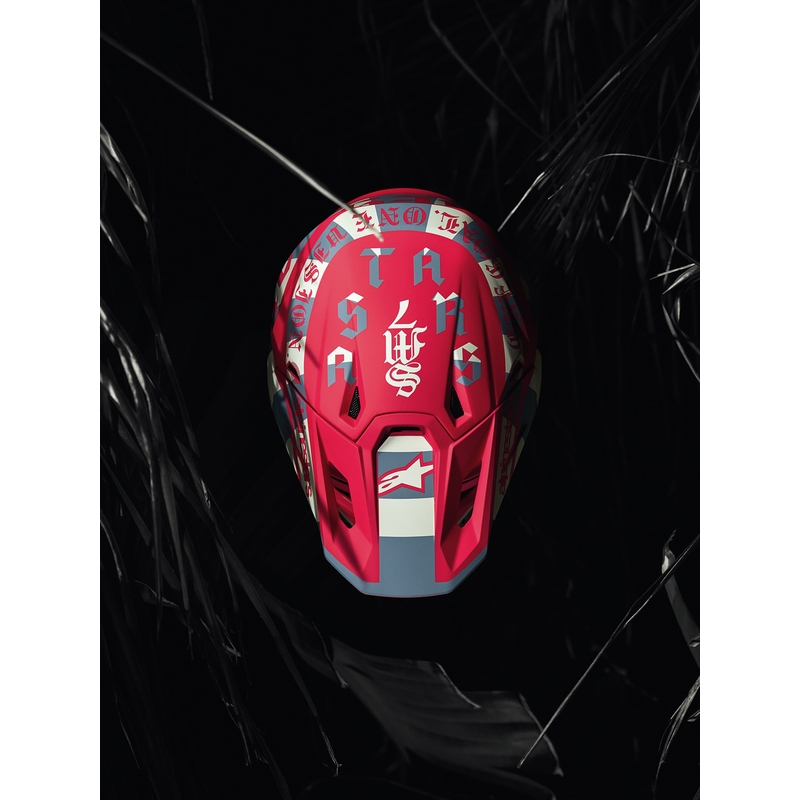 Casco da motocross Alpinestars Supertech S-M7 edizione limitata Beast Coast grigio-nero-arancione