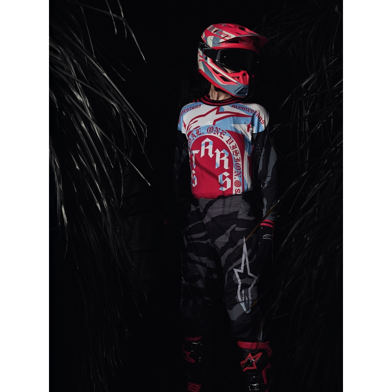Casco da motocross Alpinestars Supertech S-M7 edizione limitata Beast Coast grigio-nero-arancione
