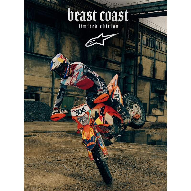 Casco da motocross Alpinestars Supertech S-M7 edizione limitata Beast Coast grigio-nero-arancione
