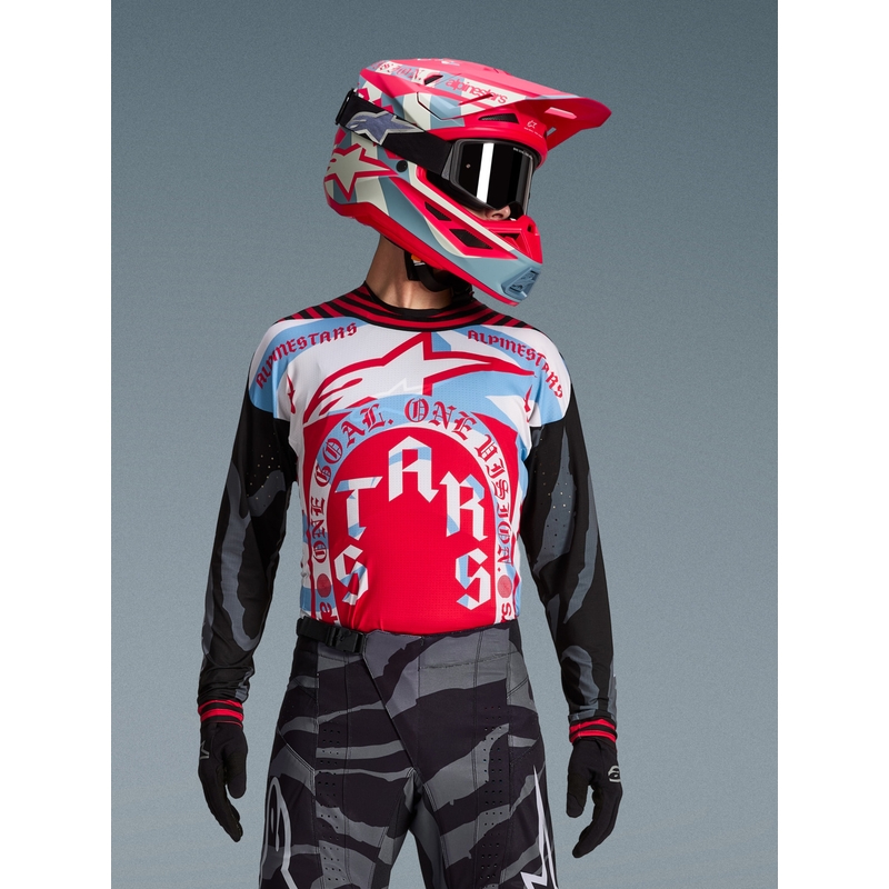 Maglia da motocross Alpinestars Techstar edizione limitata Beast Coast grigio-nero-arancione