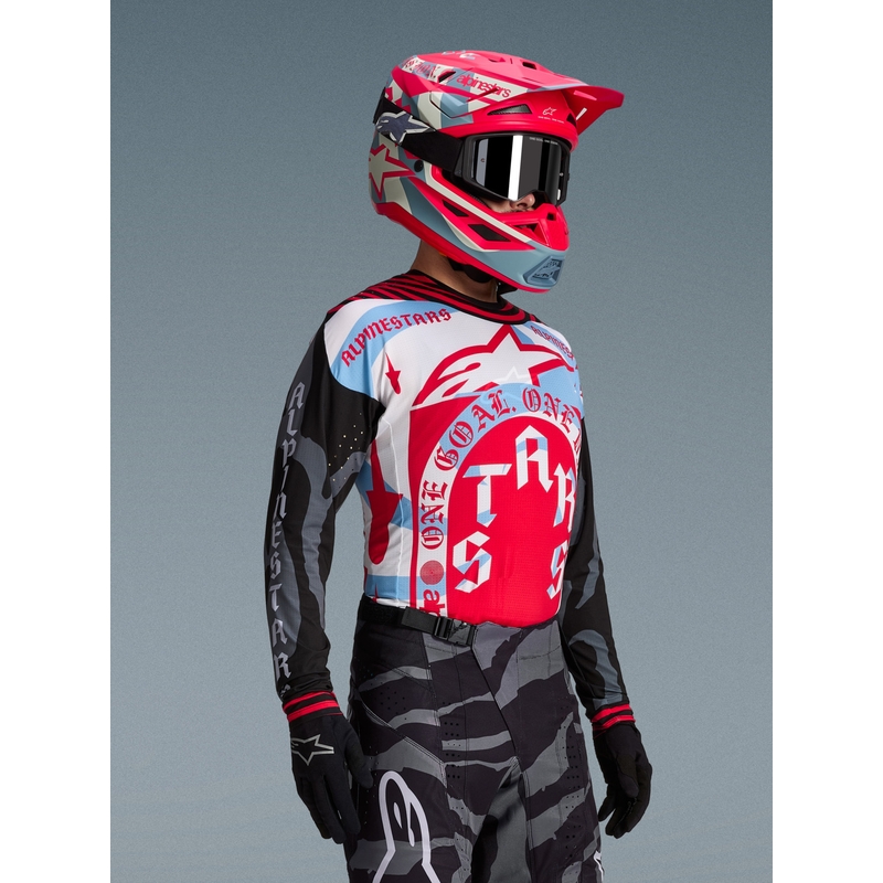 Maglia da motocross Alpinestars Techstar edizione limitata Beast Coast grigio-nero-arancione
