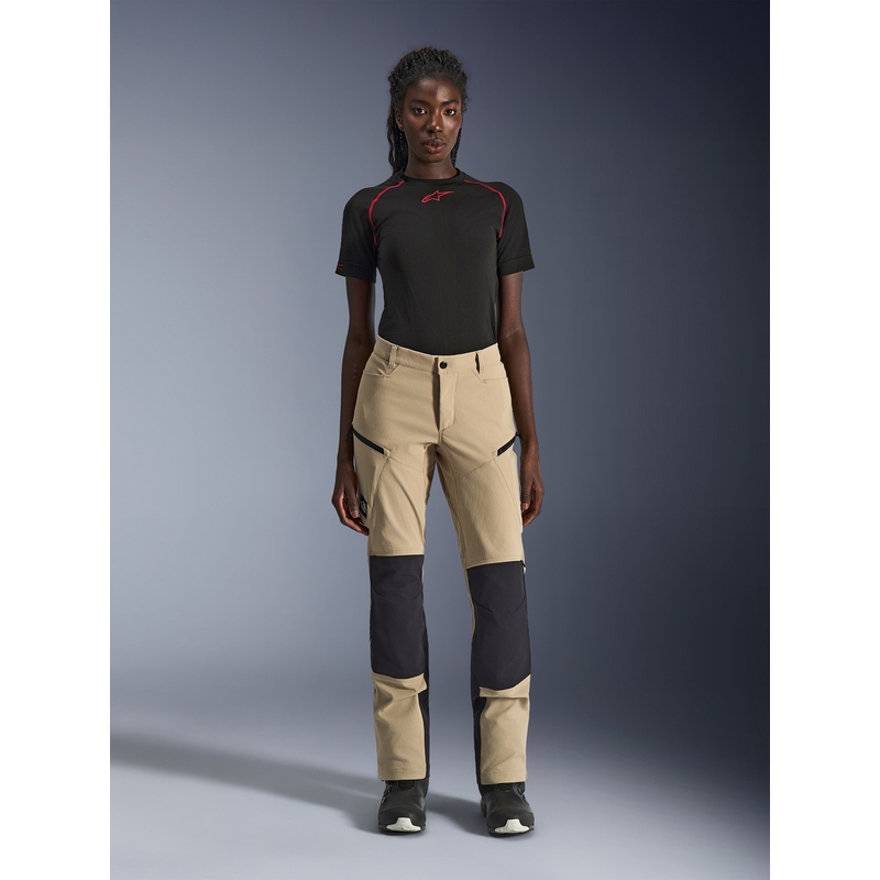 Pantaloni da moto da donna Alpinestars Stella Explore AST, marrone chiaro-nero