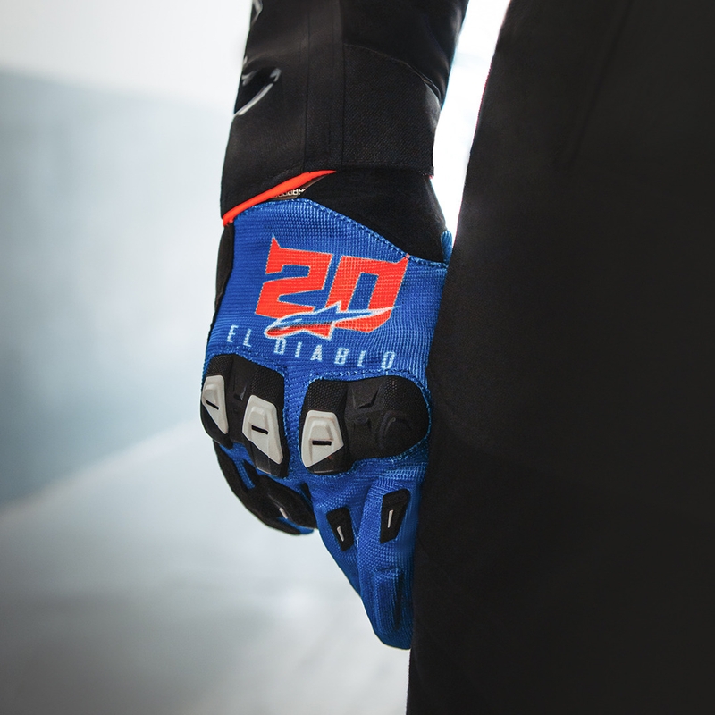 Collezione di guanti da moto Alpinestars SP X 1 FQ20 blu-nero-rosso fluo