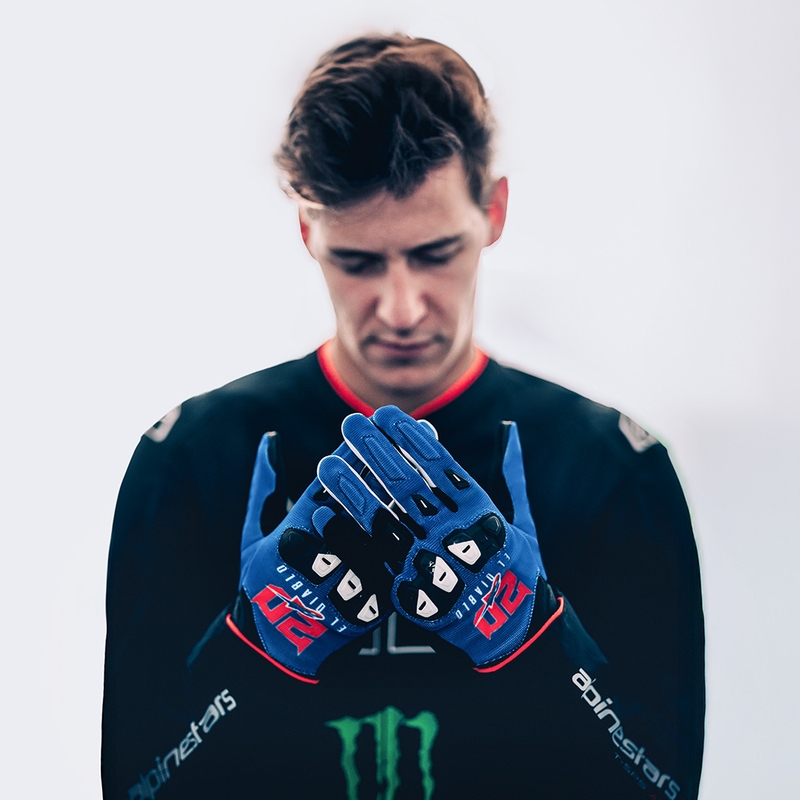 Collezione di guanti da moto Alpinestars SP X 1 FQ20 blu-nero-rosso fluo