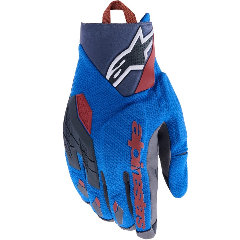 Guanti da moto Alpinestars Durack blu-grigio scuro-arancione