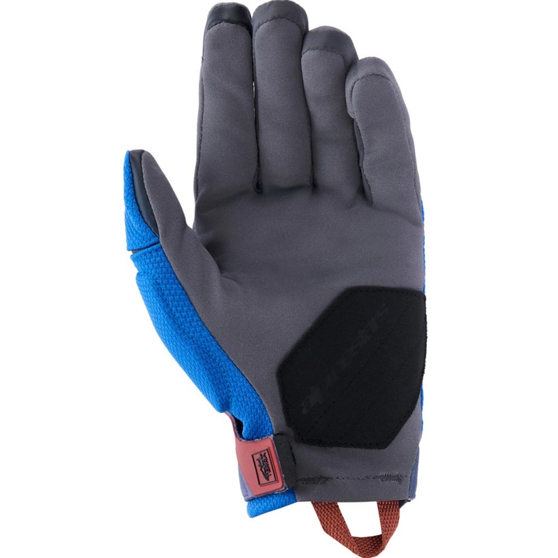 Guanti da moto Alpinestars Durack blu-grigio scuro-arancione