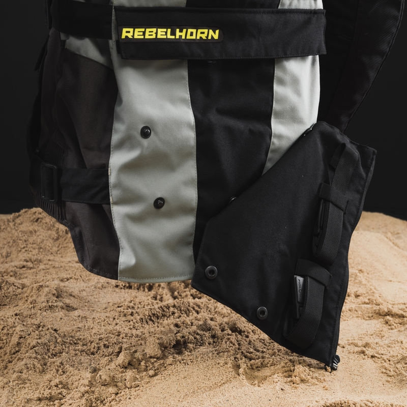 Giacca da moto Rebelhorn Patrol grigio-nero-giallo fluo