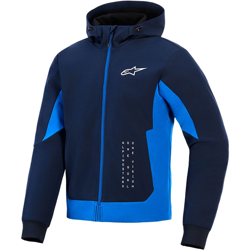 Felpa con cappuccio Alpinestars Radium Tech, felpa da motociclista blu scuro-blu