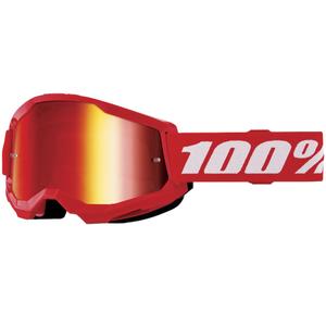 Occhiali da motocross per bambini 100% STRATA 2 rosso rosso plexi