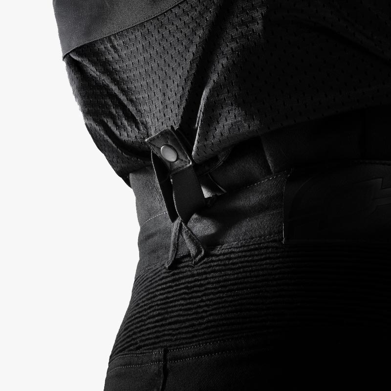 Giacca da motociclista in pelle nera Ozone Colt